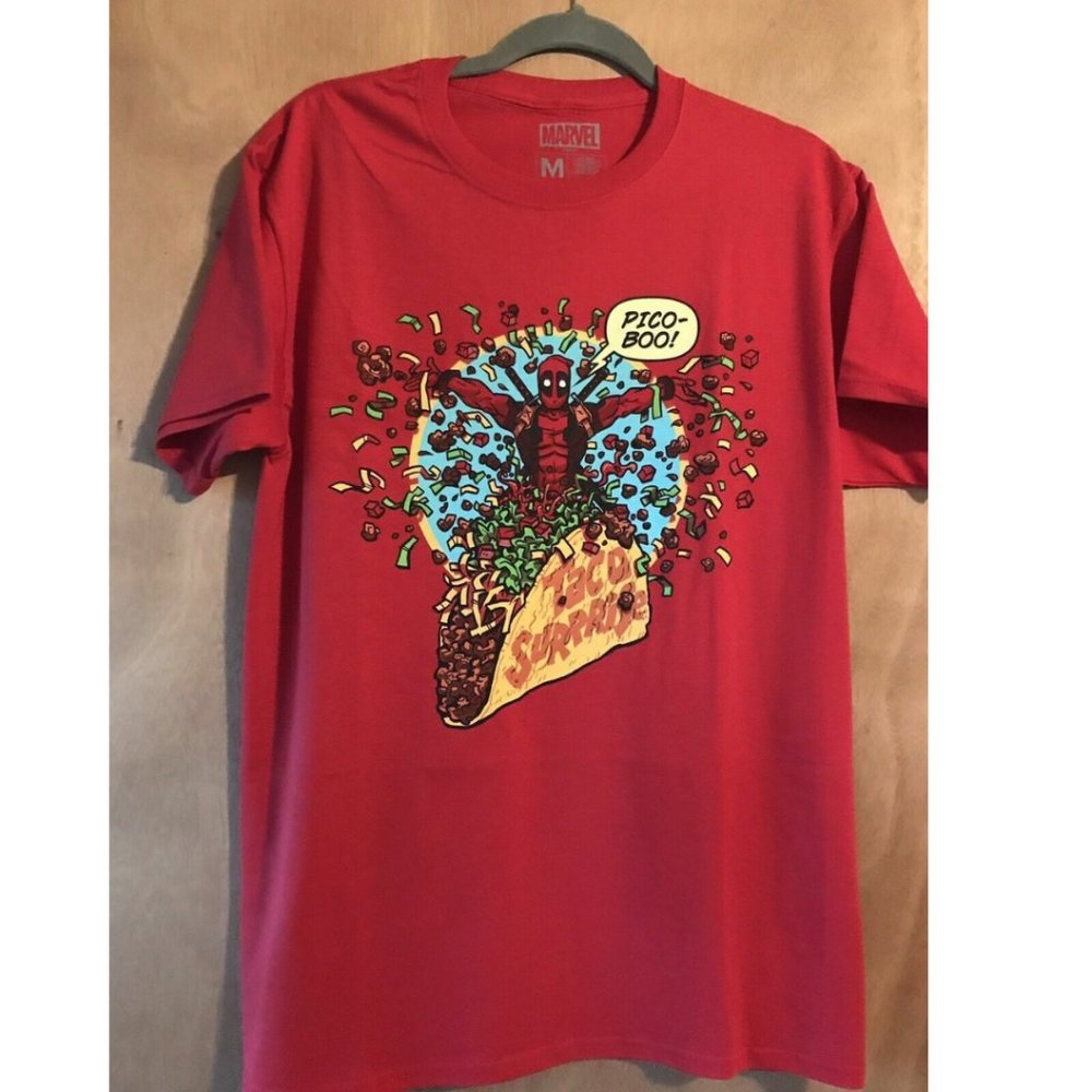 Marvel Loot Crate Dead Pool Pico - Boo! Brand New Taco Supreme Tuesday Shirt L
